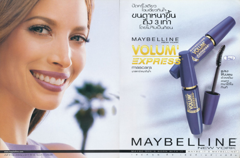 Christy Turlington featured in  the Maybelline advertisement for Spring/Summer 2000