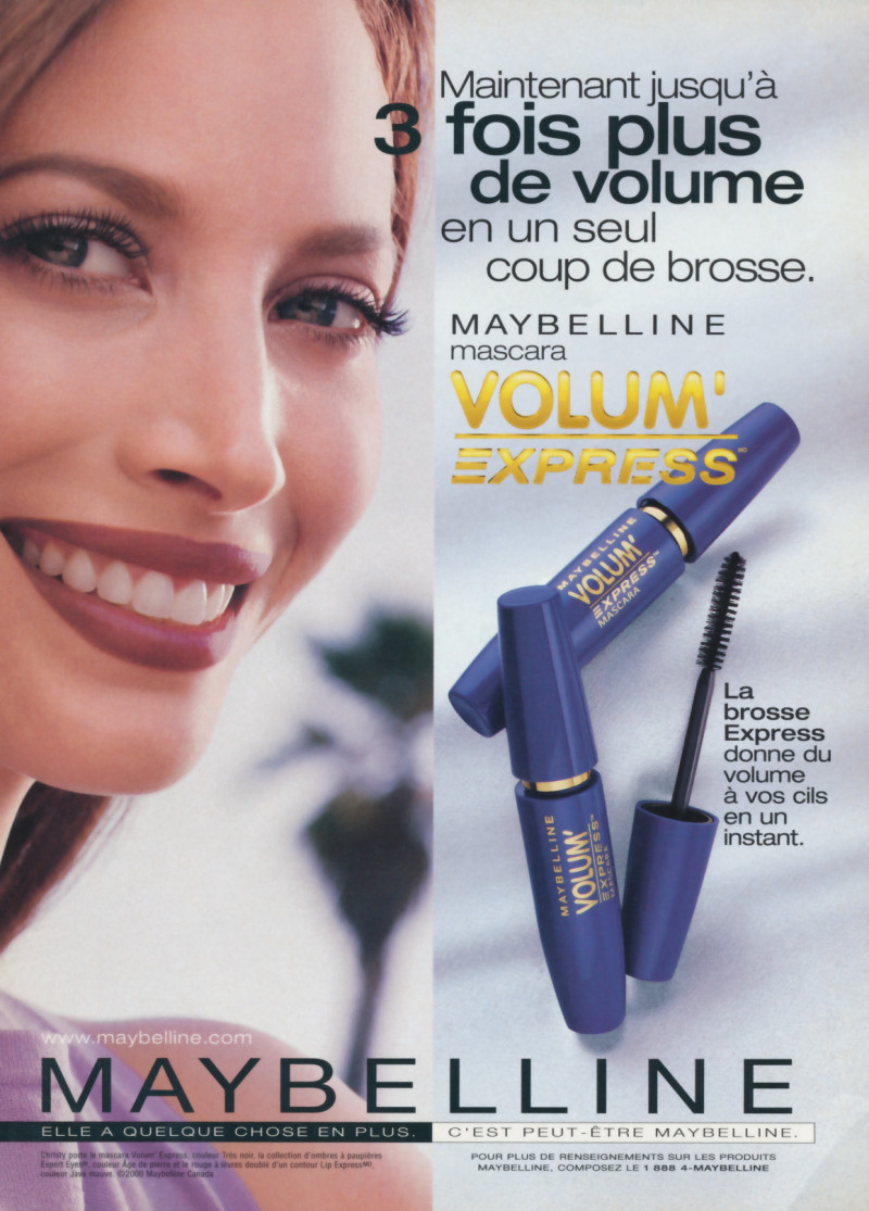 Christy Turlington featured in  the Maybelline advertisement for Spring/Summer 2000