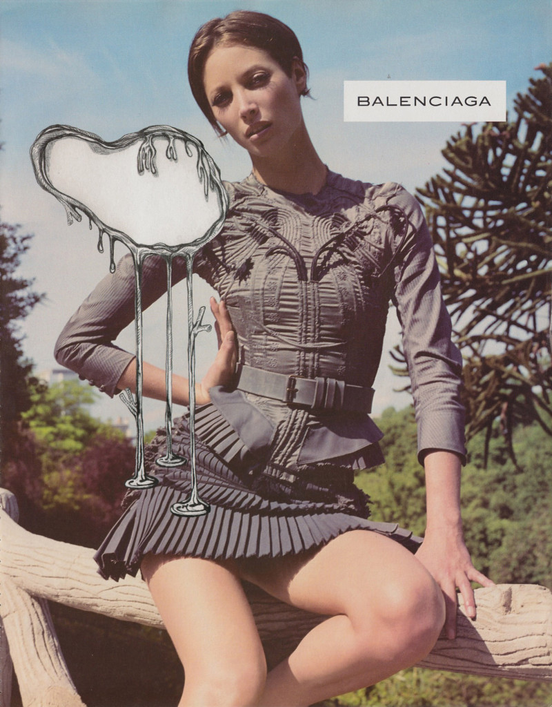 Christy Turlington featured in  the Balenciaga advertisement for Autumn/Winter 2001