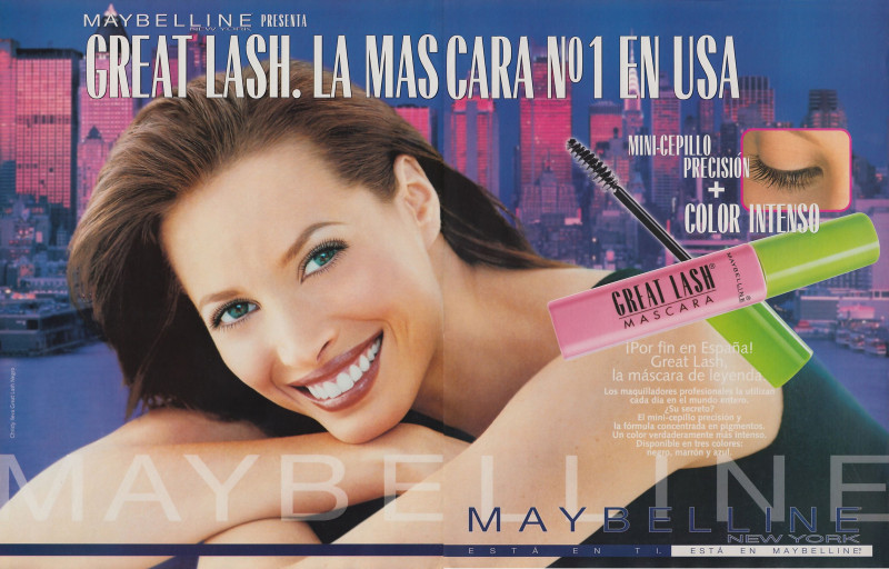 Christy Turlington featured in  the Maybelline advertisement for Spring/Summer 2001