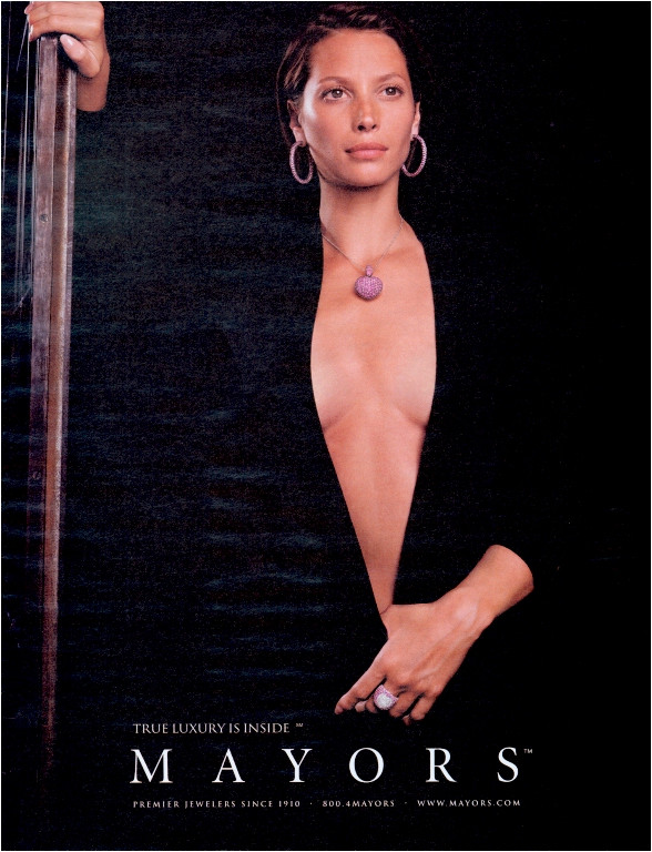 Christy Turlington featured in  the Mayors advertisement for Spring/Summer 2002