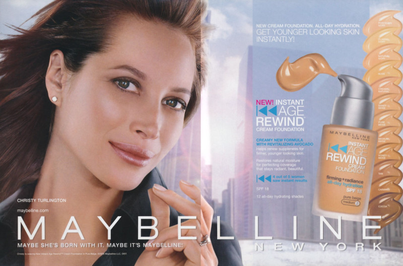 Christy Turlington featured in  the Maybelline advertisement for Spring/Summer 2006