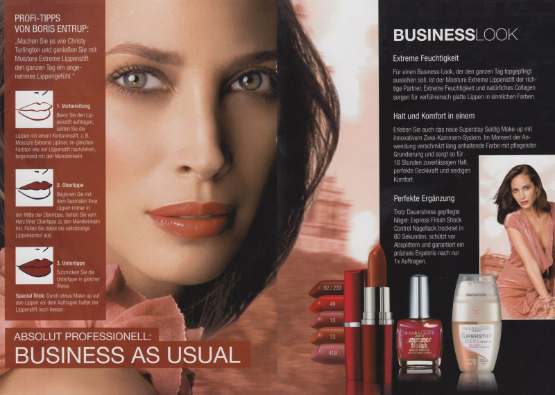 Christy Turlington featured in  the Maybelline advertisement for Autumn/Winter 2007