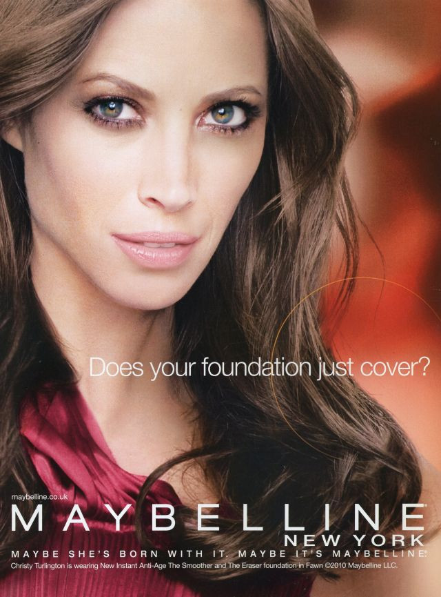 Christy Turlington featured in  the Maybelline advertisement for Autumn/Winter 2007