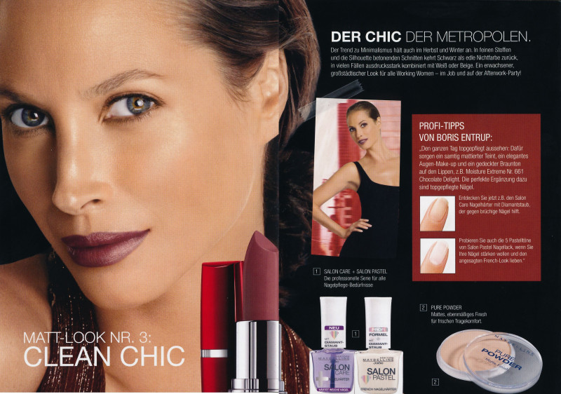 Christy Turlington featured in  the Maybelline advertisement for Autumn/Winter 2007