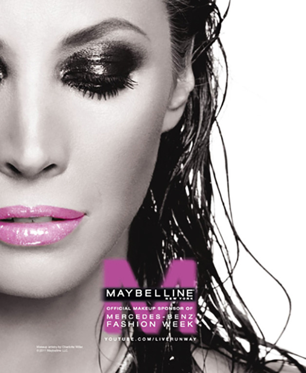 Christy Turlington featured in  the Maybelline Merdedes Fashion Week 2011 advertisement for Autumn/Winter 2011