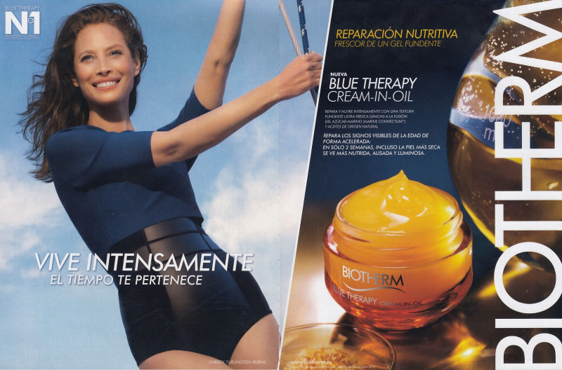 Christy Turlington featured in  the Biotherm advertisement for Spring/Summer 2017