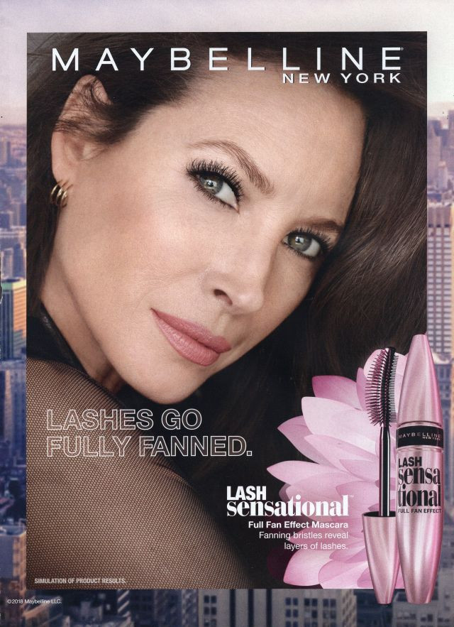 Christy Turlington featured in  the Maybelline advertisement for Autumn/Winter 2018