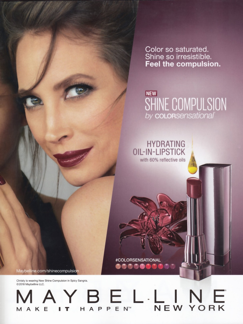 Christy Turlington featured in  the Maybelline advertisement for Autumn/Winter 2018