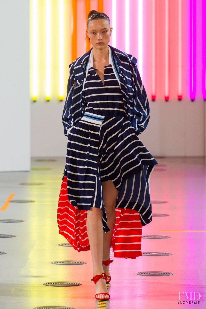 Yumi Lambert featured in  the Preen by Thornton Bregazzi fashion show for Spring/Summer 2015
