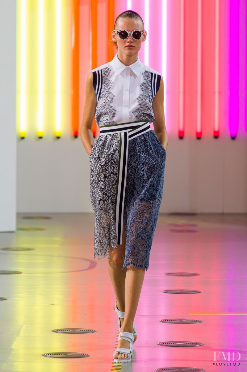 Gabriele Regesaite featured in  the Preen by Thornton Bregazzi fashion show for Spring/Summer 2015