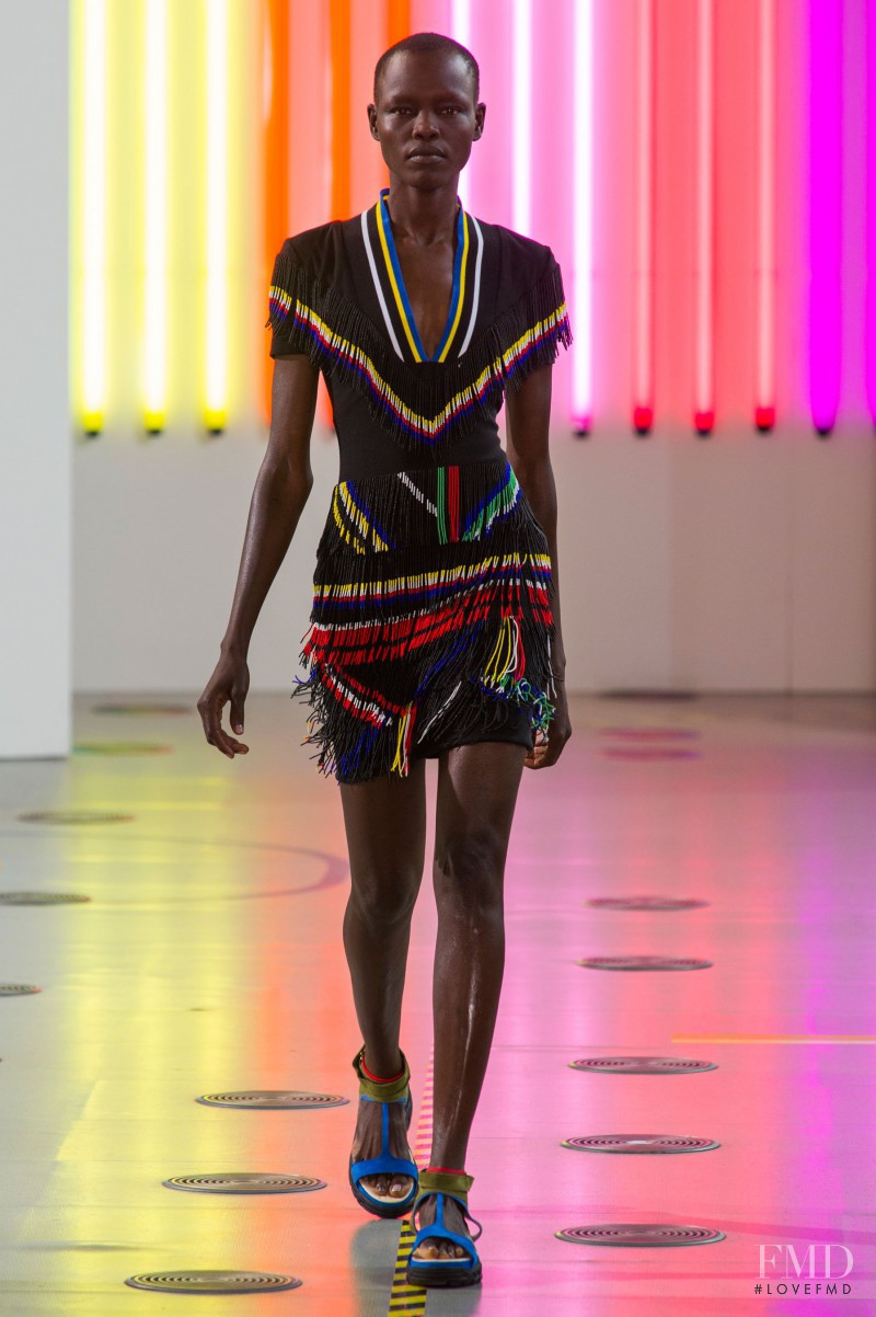Grace Bol featured in  the Preen by Thornton Bregazzi fashion show for Spring/Summer 2015