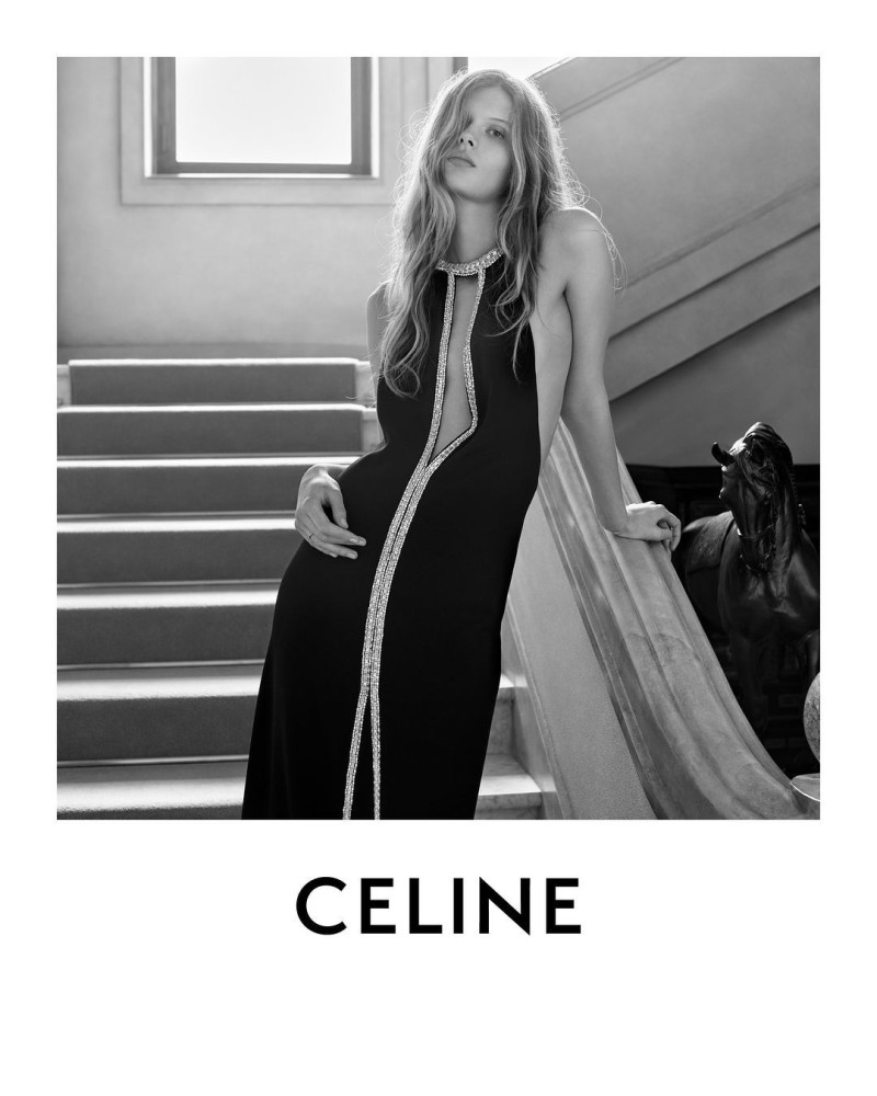 Ida Heiner featured in  the Celine advertisement for Resort 2024