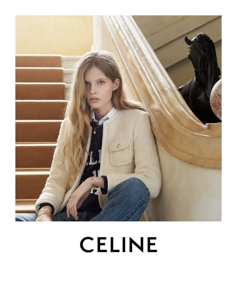 Ida Heiner featured in  the Celine advertisement for Resort 2024