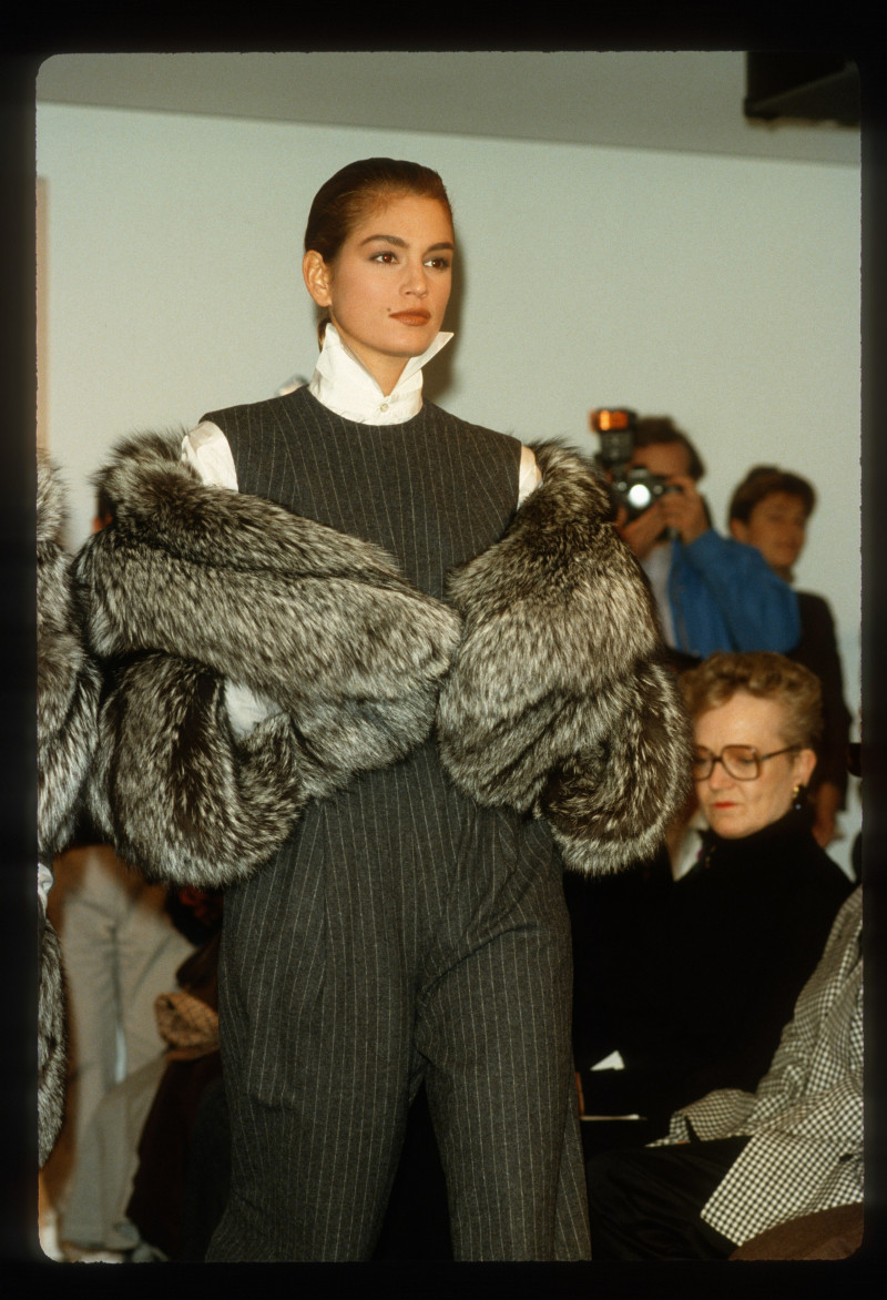 Cindy Crawford featured in  the Michael Kors Collection fashion show for Autumn/Winter 1988