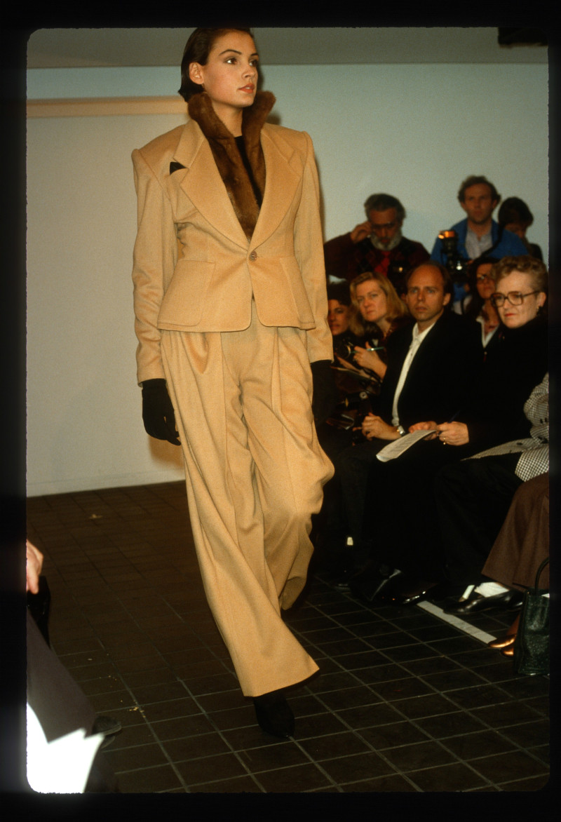 Famke Janssen featured in  the Michael Kors Collection fashion show for Autumn/Winter 1988