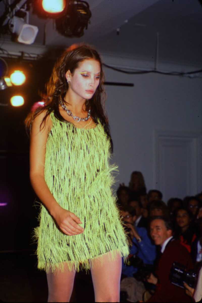 Christy Turlington featured in  the Stephen Sprouse fashion show for Spring/Summer 1988