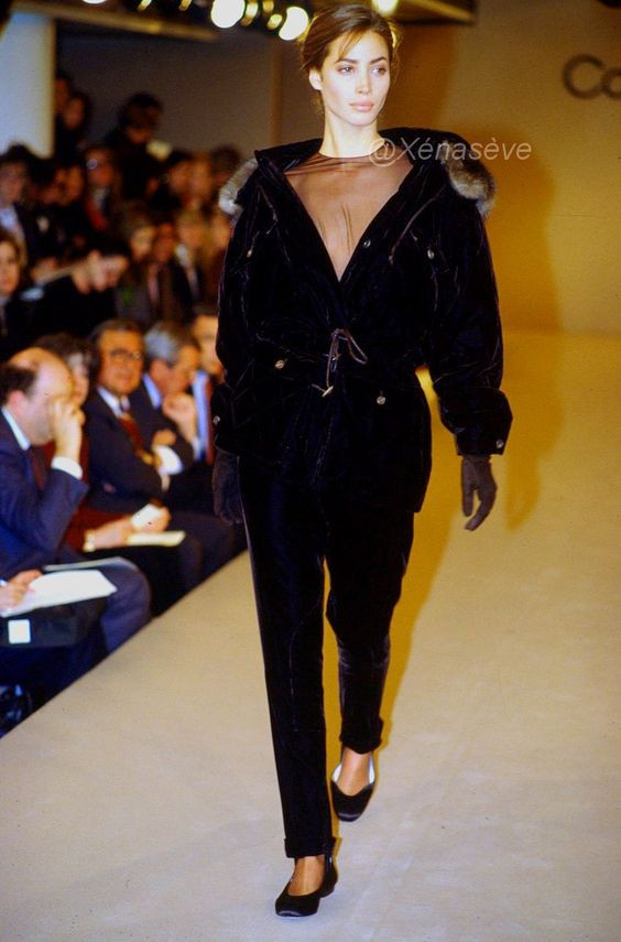 Christy Turlington featured in  the Calvin Klein fashion show for Autumn/Winter 1989