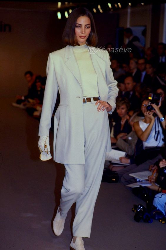 Christy Turlington featured in  the Calvin Klein fashion show for Autumn/Winter 1989