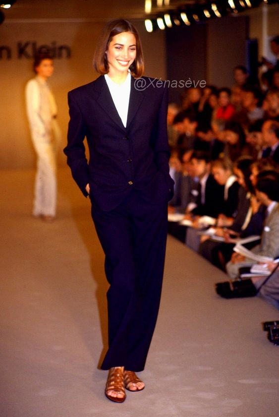 Christy Turlington featured in  the Calvin Klein fashion show for Autumn/Winter 1989