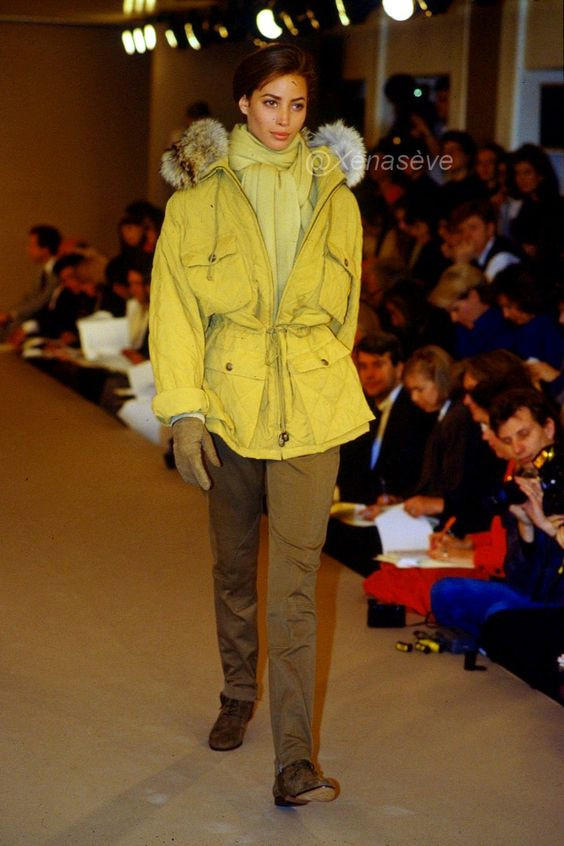 Christy Turlington featured in  the Calvin Klein fashion show for Autumn/Winter 1989