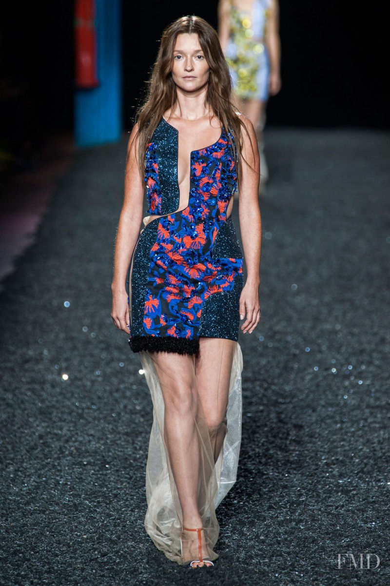 Audrey Marnay featured in  the Mary Katrantzou fashion show for Spring/Summer 2015