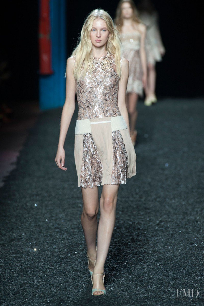 Nastya Sten featured in  the Mary Katrantzou fashion show for Spring/Summer 2015
