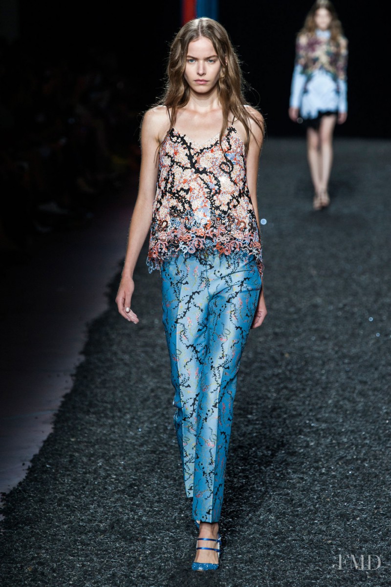 Alexandra Hochguertel featured in  the Mary Katrantzou fashion show for Spring/Summer 2015