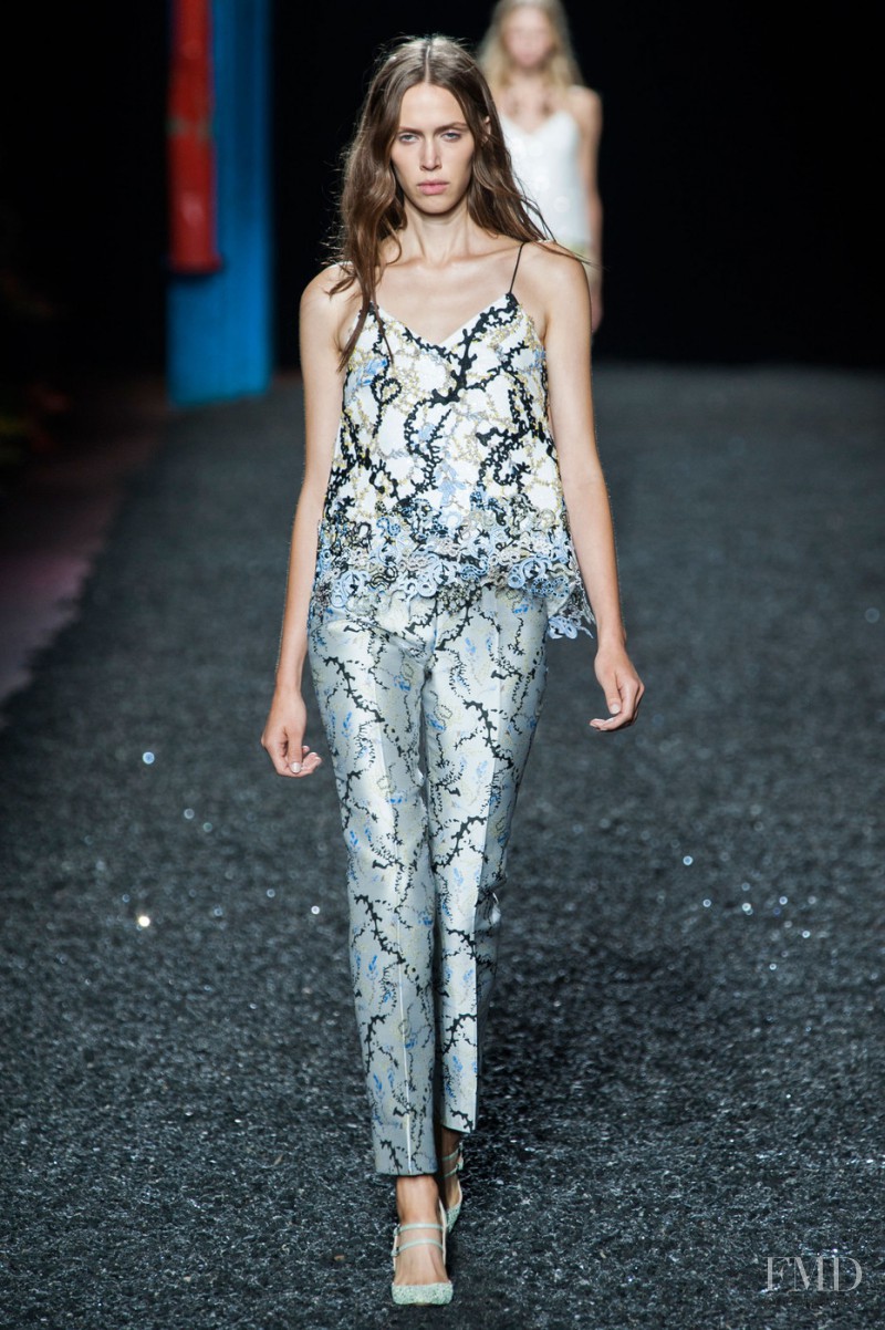 Georgia Hilmer featured in  the Mary Katrantzou fashion show for Spring/Summer 2015