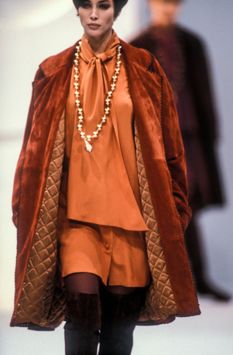 Christy Turlington featured in  the Salvatore Ferragamo fashion show for Autumn/Winter 1990