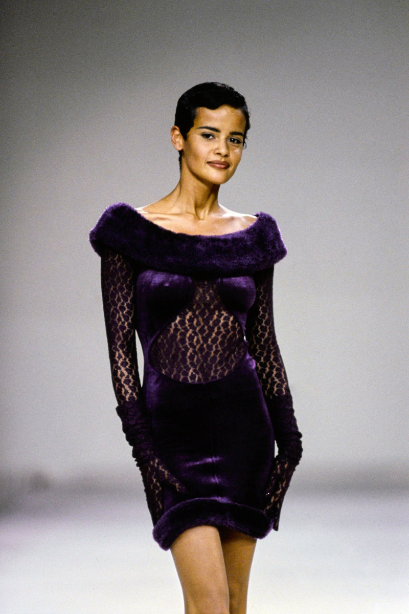 Nadege du Bospertus featured in  the Alaia fashion show for Autumn/Winter 1991