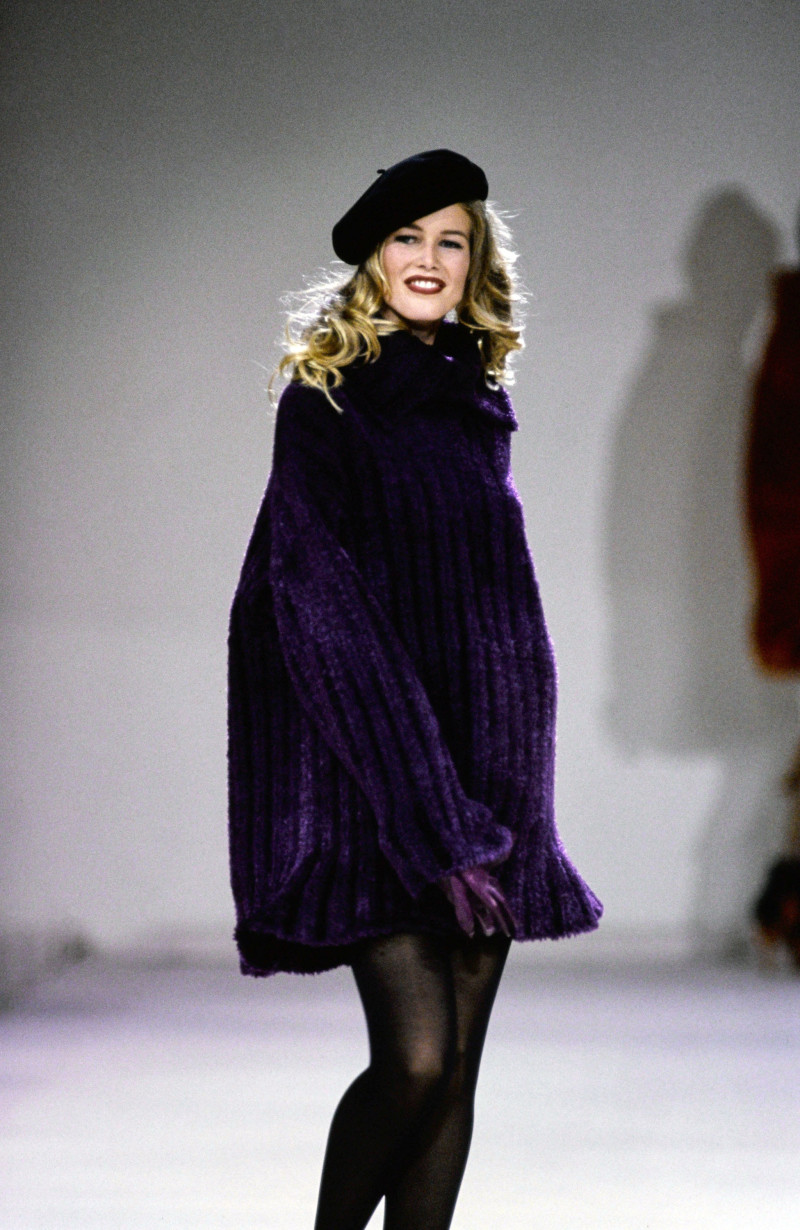 Claudia Schiffer featured in  the Alaia fashion show for Autumn/Winter 1991