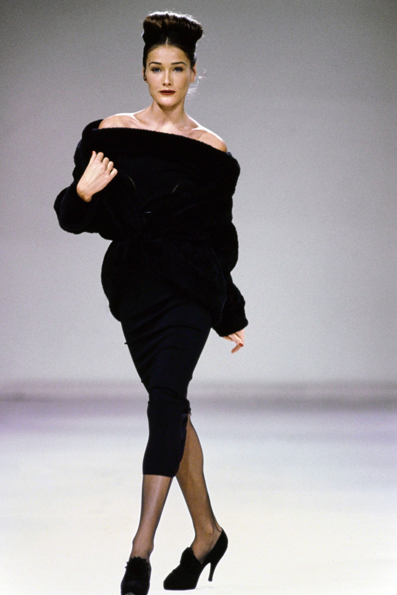 Carla Bruni featured in  the Alaia fashion show for Autumn/Winter 1991