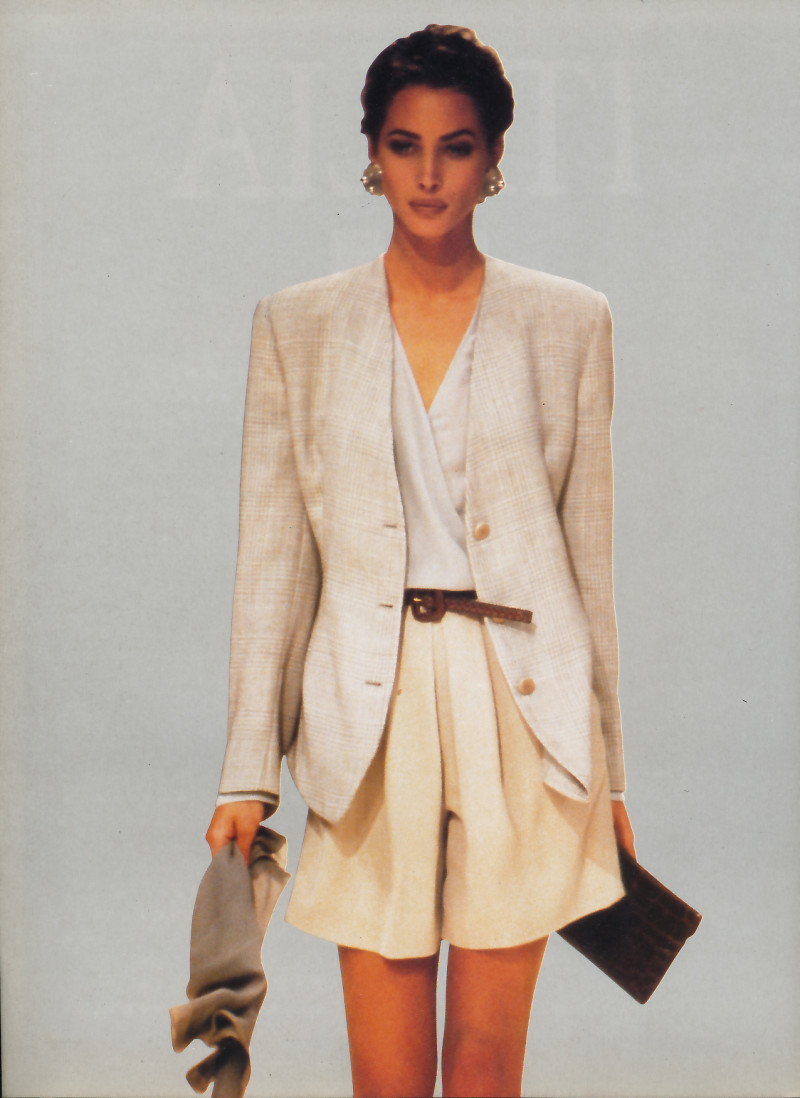 Christy Turlington featured in  the Giorgio Armani fashion show for Spring/Summer 1991