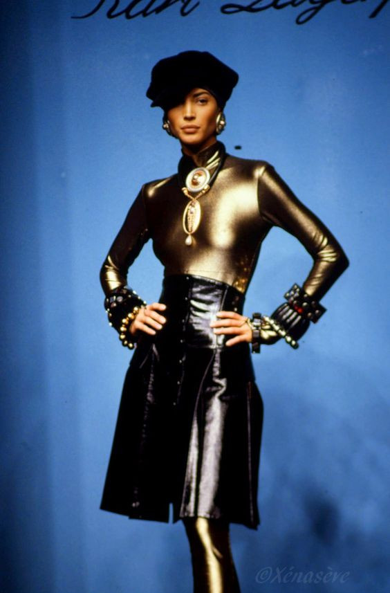 Christy Turlington featured in  the Karl Lagerfeld fashion show for Autumn/Winter 1991