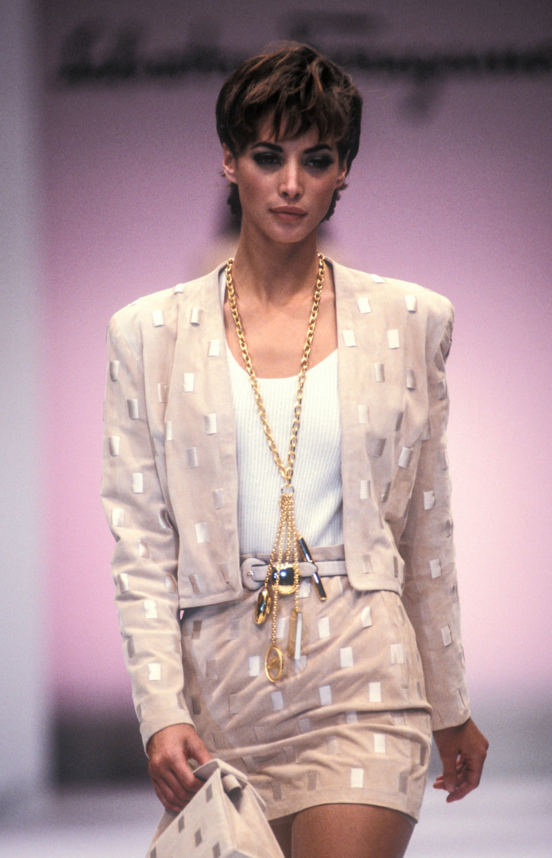 Christy Turlington featured in  the Salvatore Ferragamo fashion show for Spring/Summer 1991