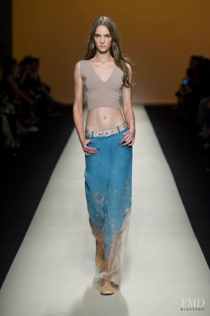 Irina Liss featured in  the Alberta Ferretti fashion show for Spring/Summer 2015