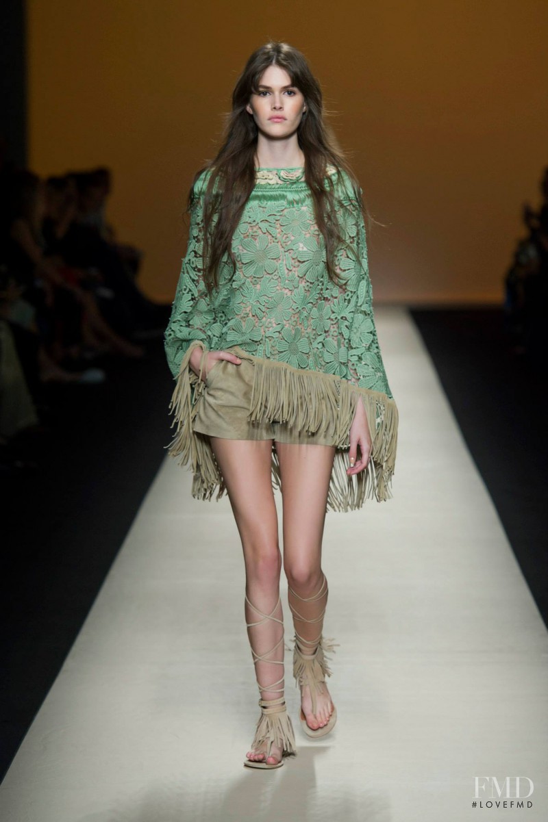 Vanessa Moody featured in  the Alberta Ferretti fashion show for Spring/Summer 2015
