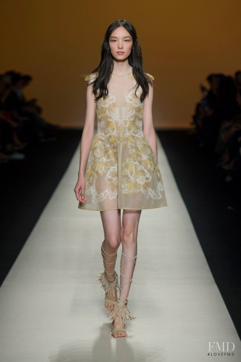 Fei Fei Sun featured in  the Alberta Ferretti fashion show for Spring/Summer 2015