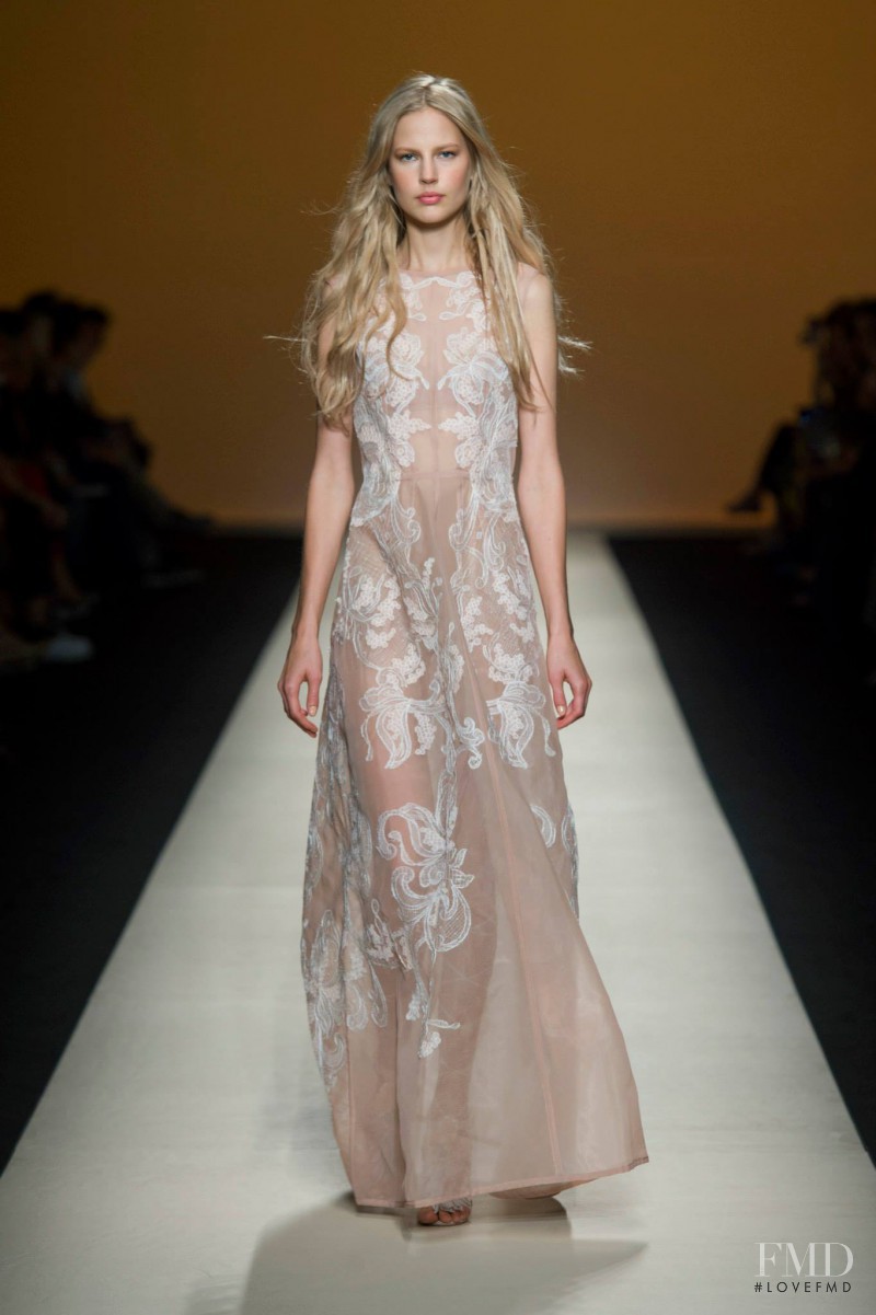 Elisabeth Erm featured in  the Alberta Ferretti fashion show for Spring/Summer 2015