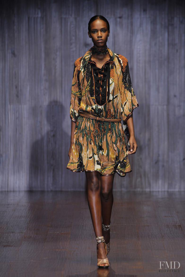 Leila Ndabirabe featured in  the Gucci fashion show for Spring/Summer 2015