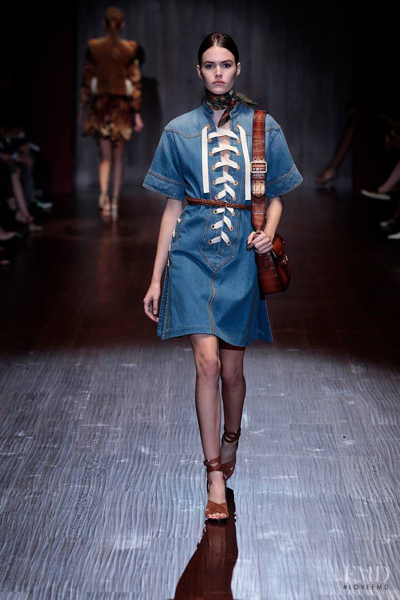 Vanessa Moody featured in  the Gucci fashion show for Spring/Summer 2015