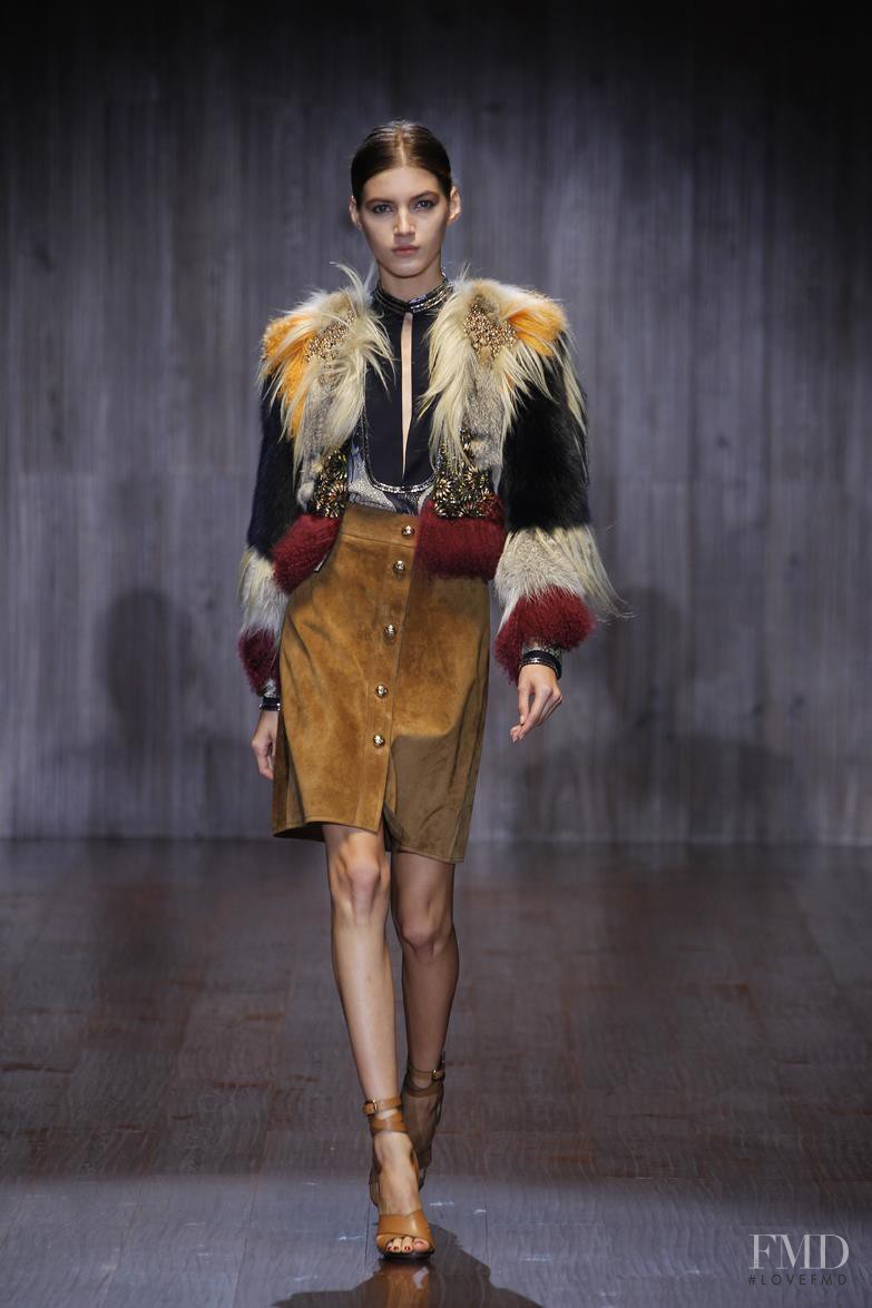 Valery Kaufman featured in  the Gucci fashion show for Spring/Summer 2015