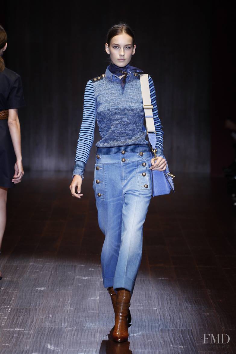 Julia Bergshoeff featured in  the Gucci fashion show for Spring/Summer 2015