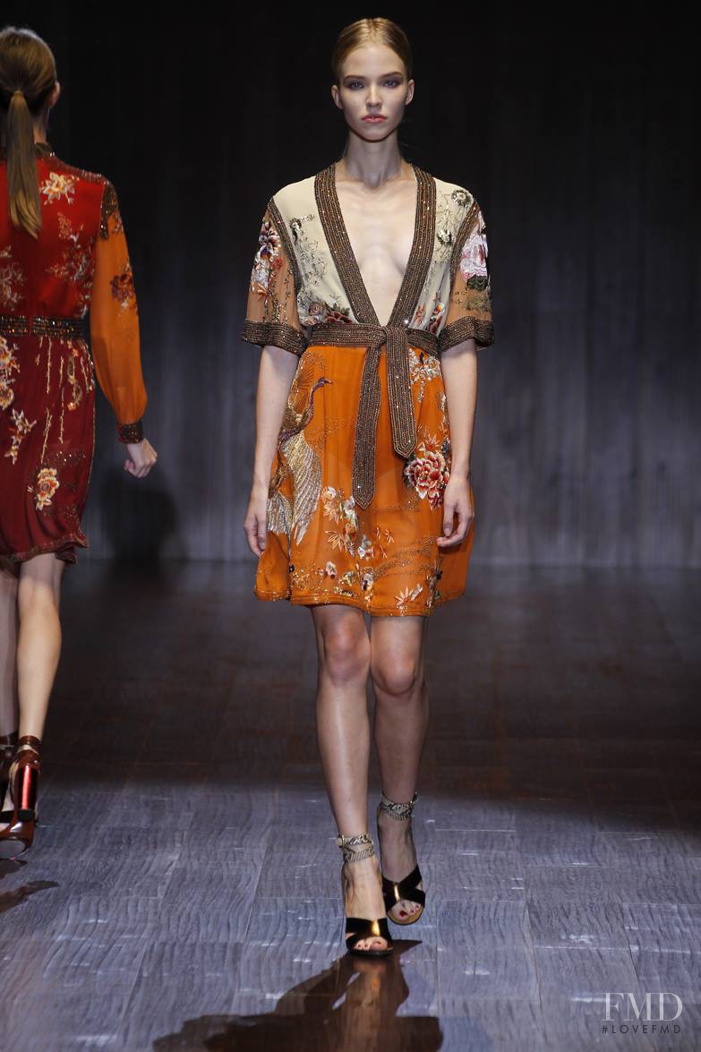 Sasha Luss featured in  the Gucci fashion show for Spring/Summer 2015