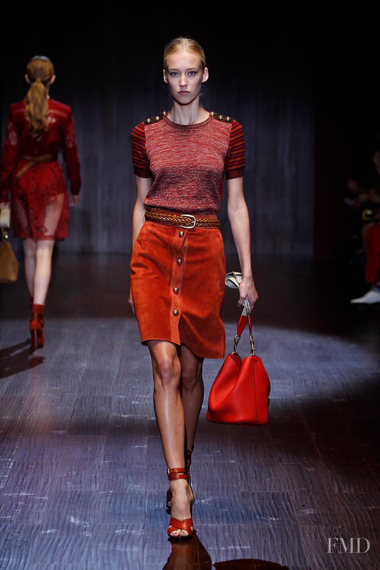 Eva Berzina featured in  the Gucci fashion show for Spring/Summer 2015