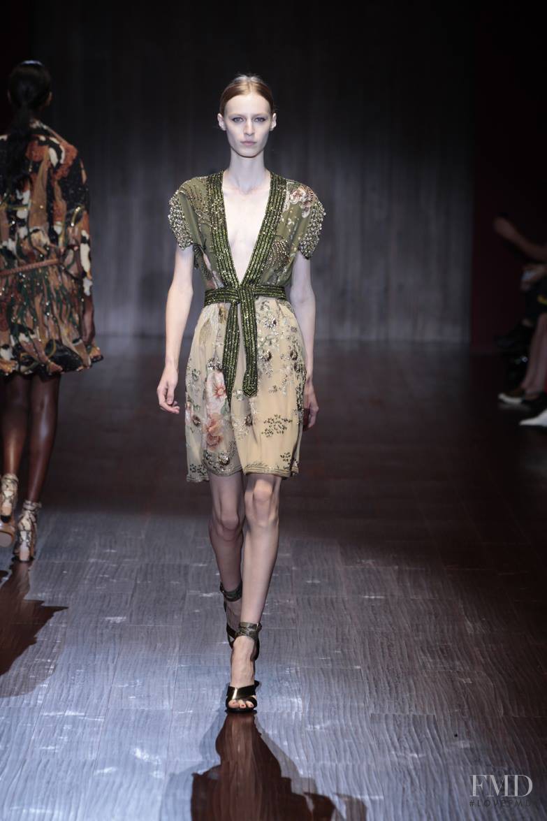Julia Nobis featured in  the Gucci fashion show for Spring/Summer 2015