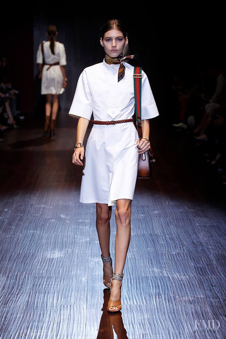 Valery Kaufman featured in  the Gucci fashion show for Spring/Summer 2015