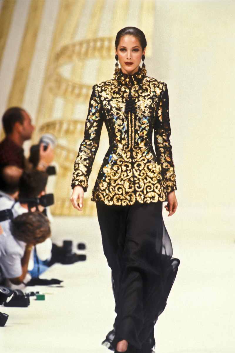 Christy Turlington featured in  the Balmain fashion show for Autumn/Winter 1992