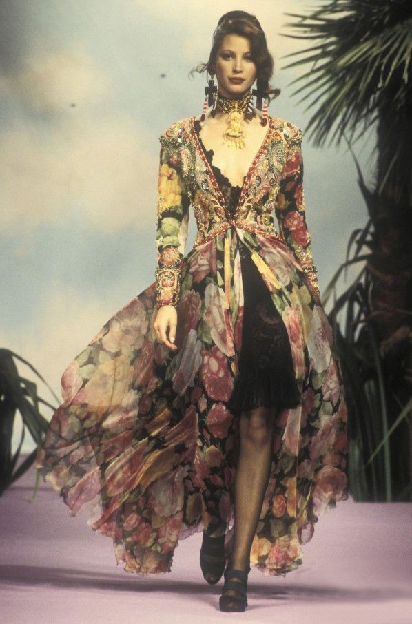 Christy Turlington featured in  the Christian Lacroix Couture fashion show for Spring/Summer 1992